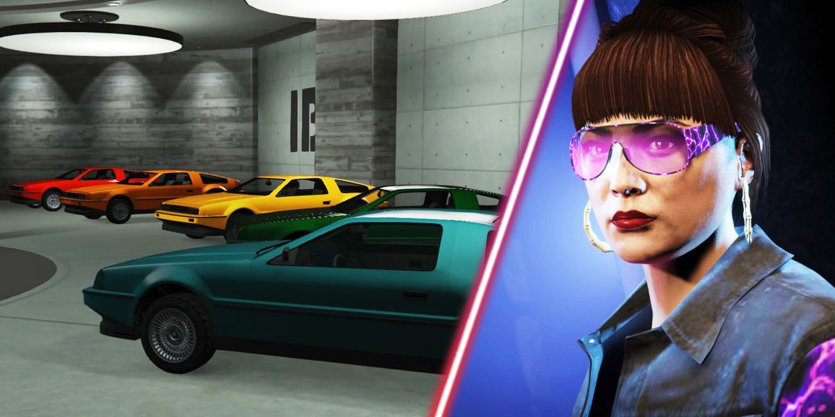 The Deluxo-filled garage in GTA Online.